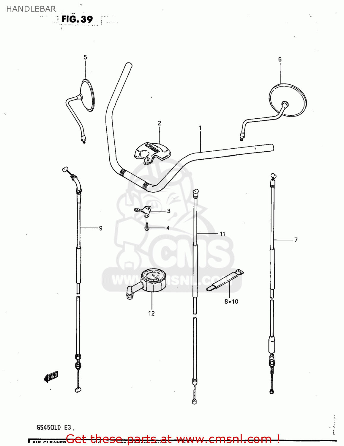 HANDLEBAR GS450L 1983 (D) USA (E03)