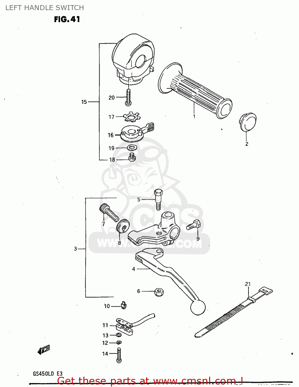 LEFT HANDLE SWITCH GS450L 1983 (D) USA (E03)