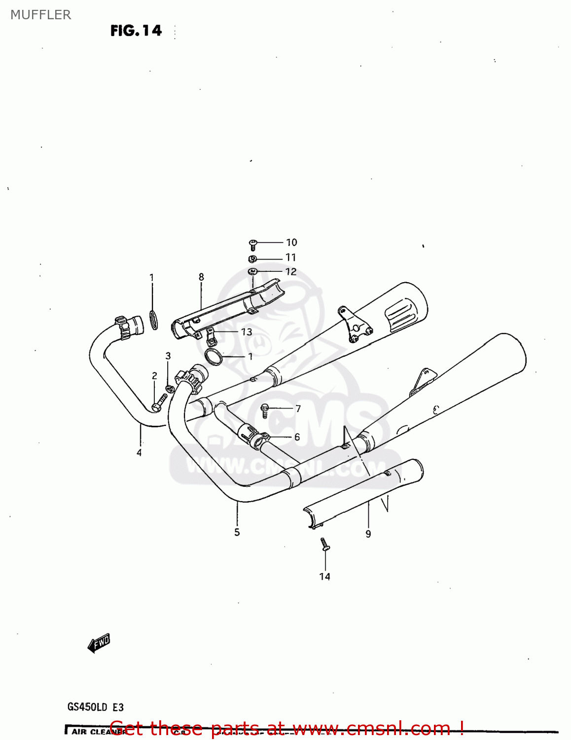 MUFFLER GS450L 1983 (D) USA (E03)