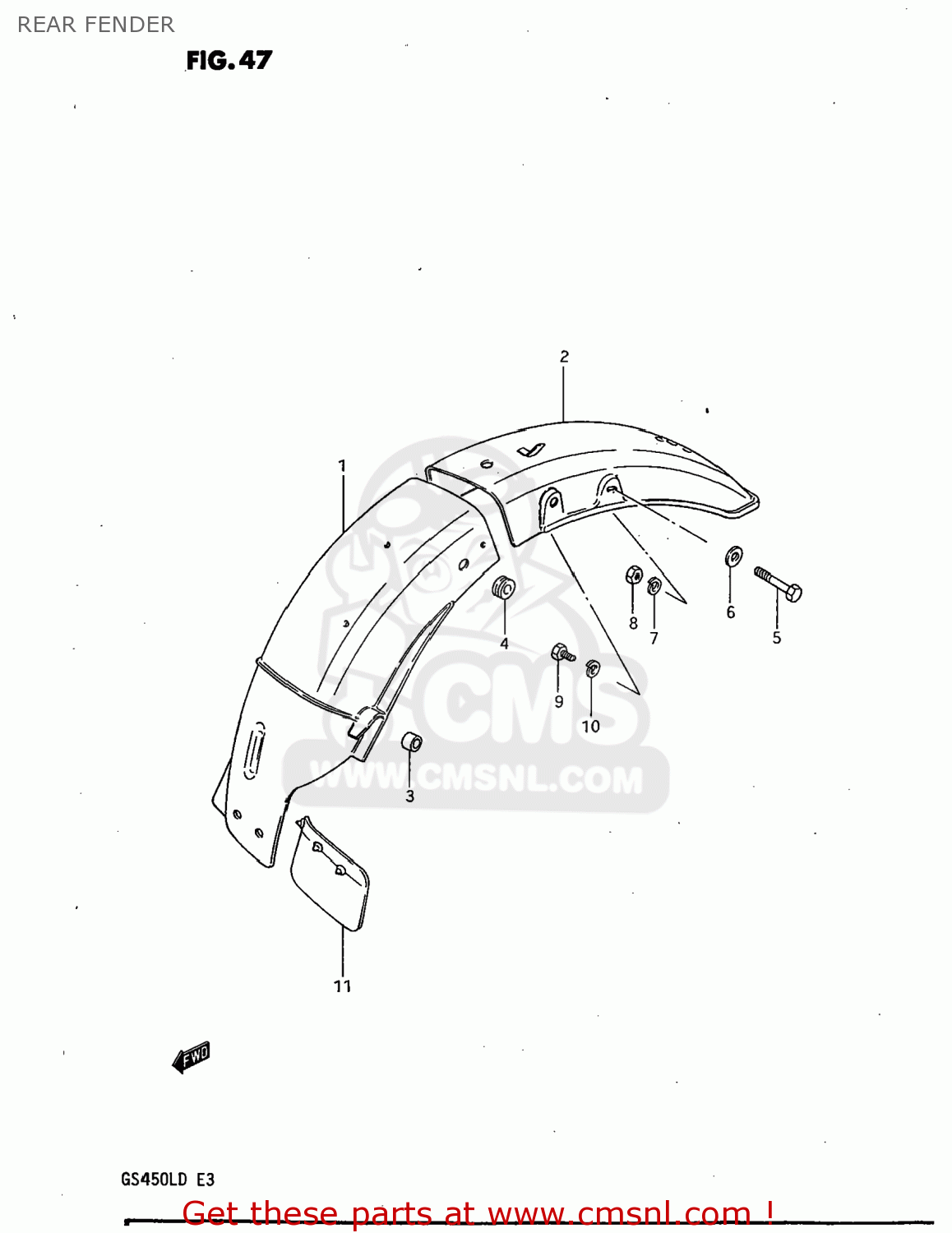 REAR FENDER GS450L 1983 (D) USA (E03)