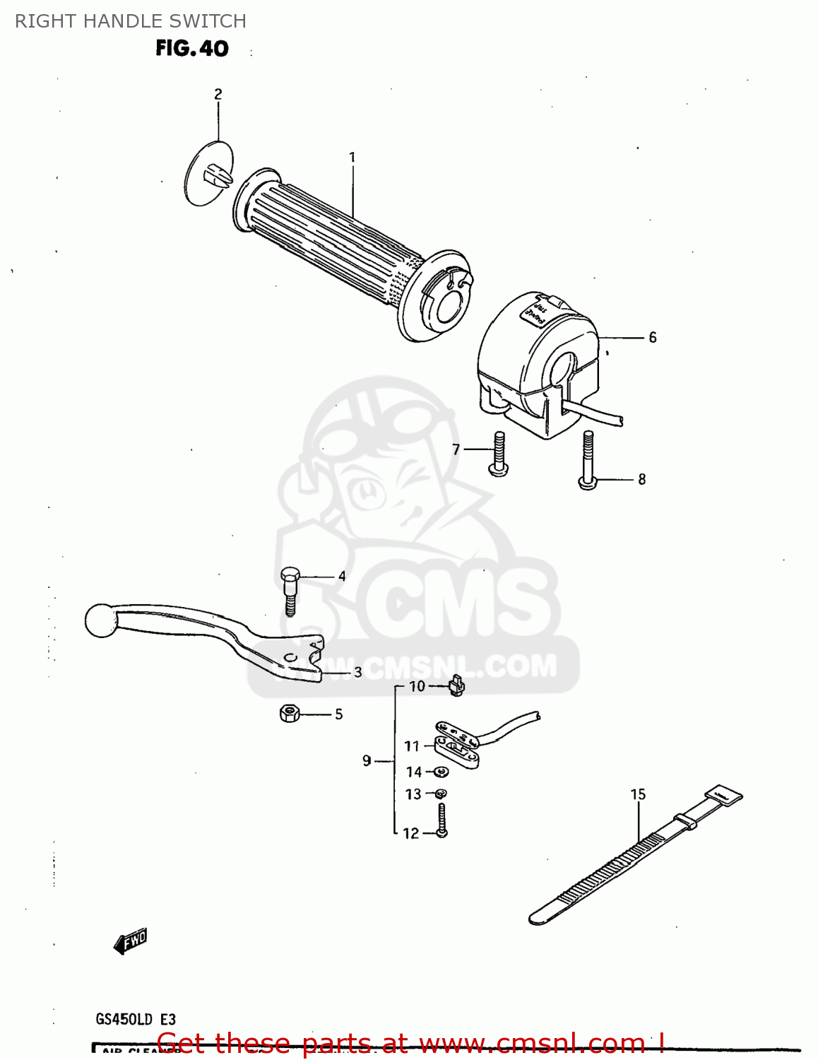 RIGHT HANDLE SWITCH GS450L 1983 (D) USA (E03)