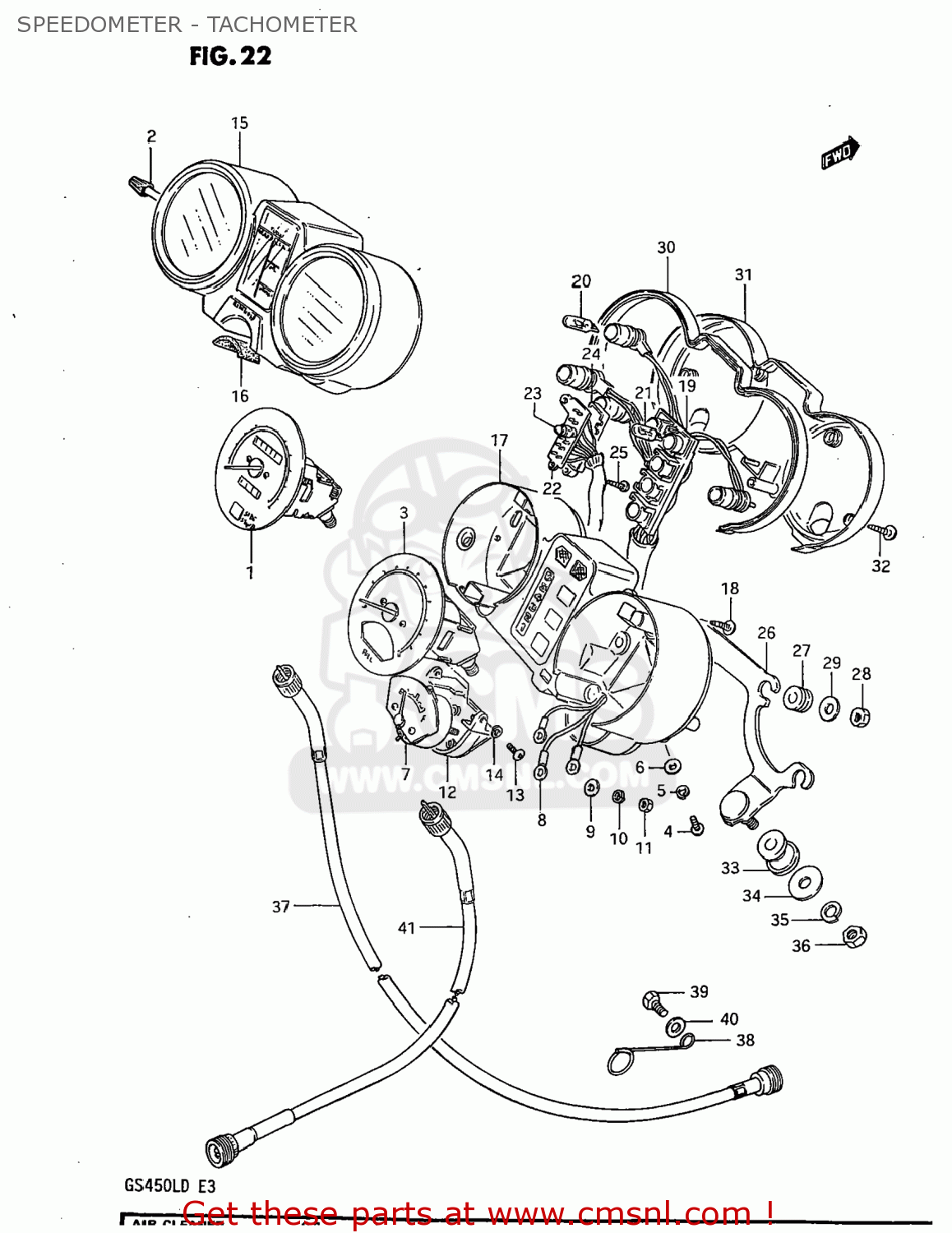 SPEEDOMETER - TACHOMETER GS450L 1983 (D) USA (E03)