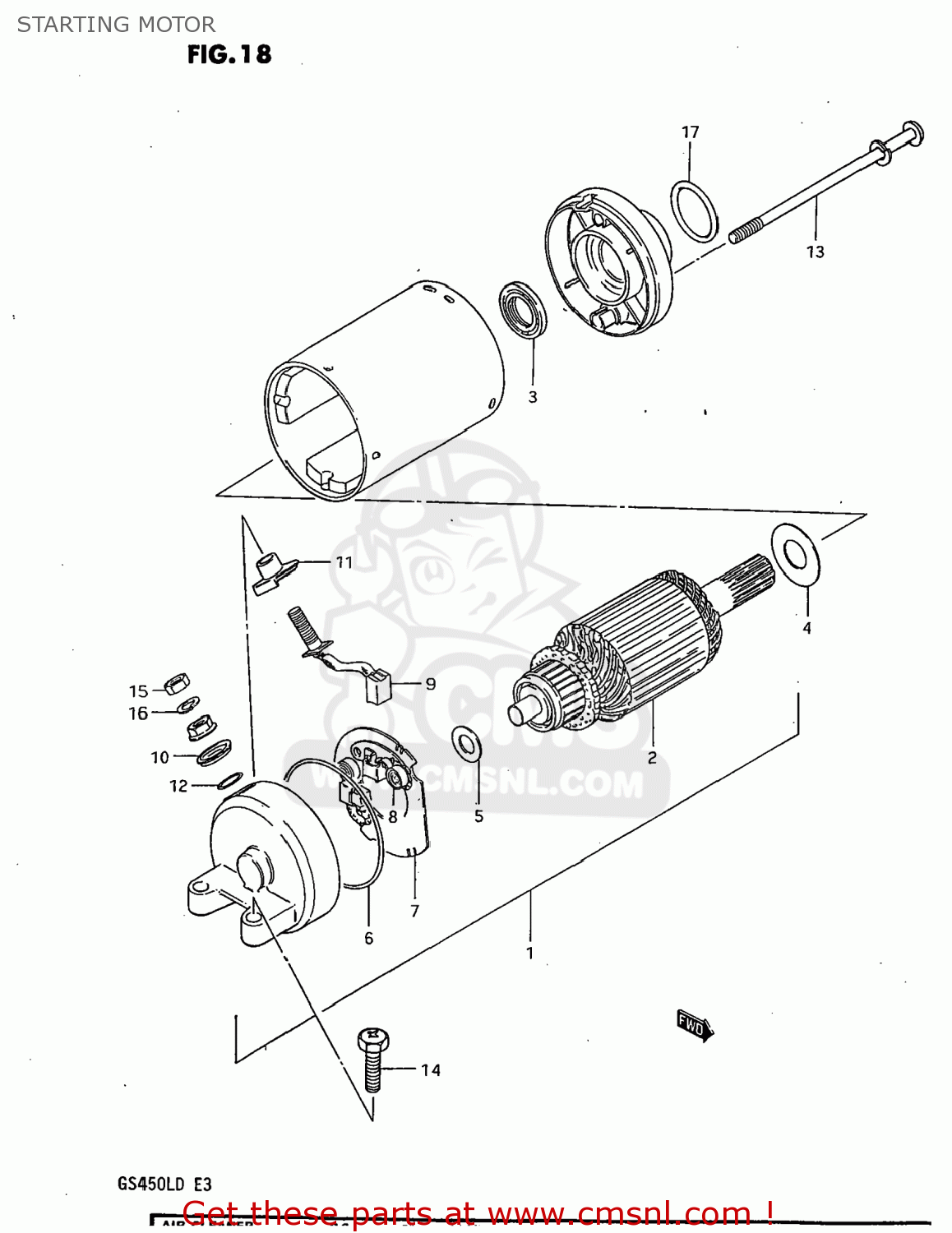 STARTING MOTOR GS450L 1983 (D) USA (E03)