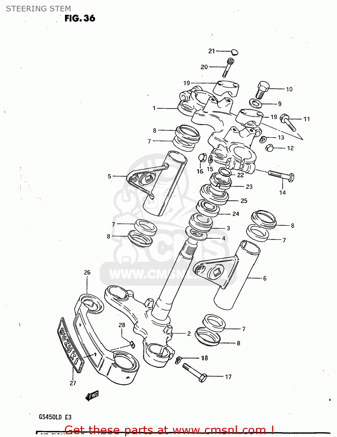 STEERING STEM GS450L 1983 (D) USA (E03)