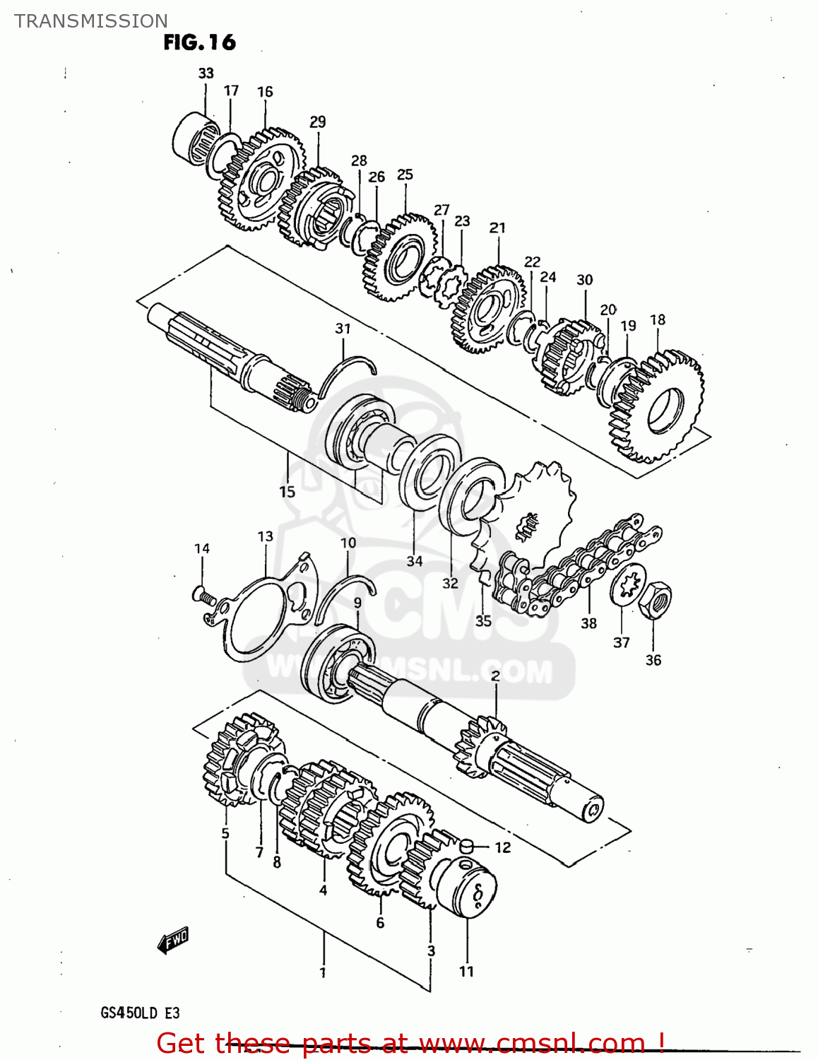 TRANSMISSION GS450L 1983 (D) USA (E03)