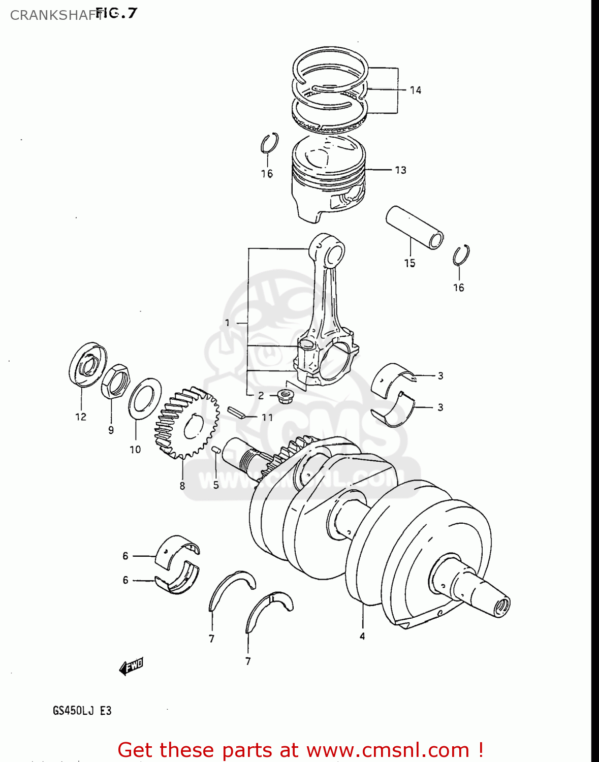 CRANKSHAFT GS450L 1985 (F) USA (E03)