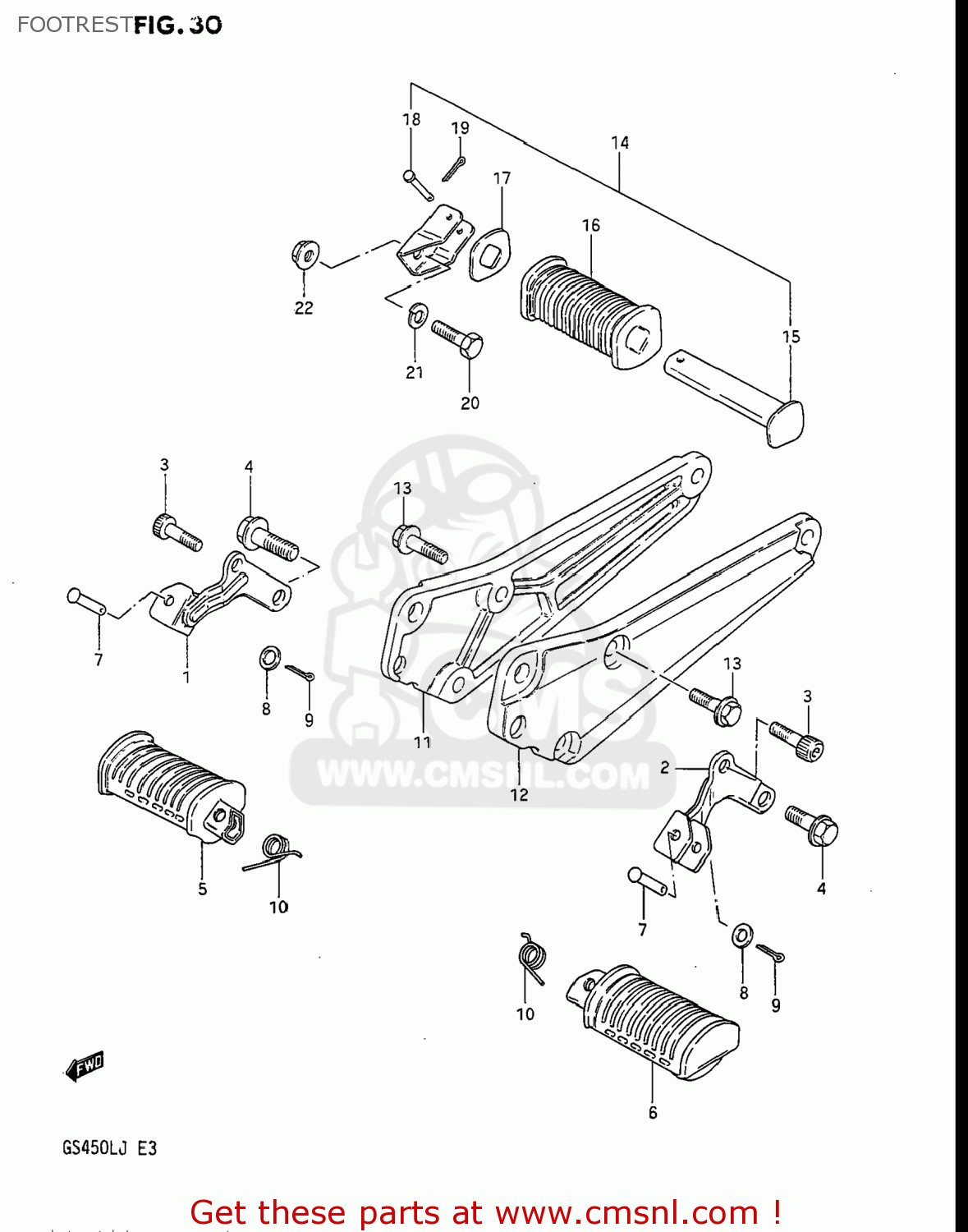 FOOTREST GS450L 1985 (F) USA (E03)