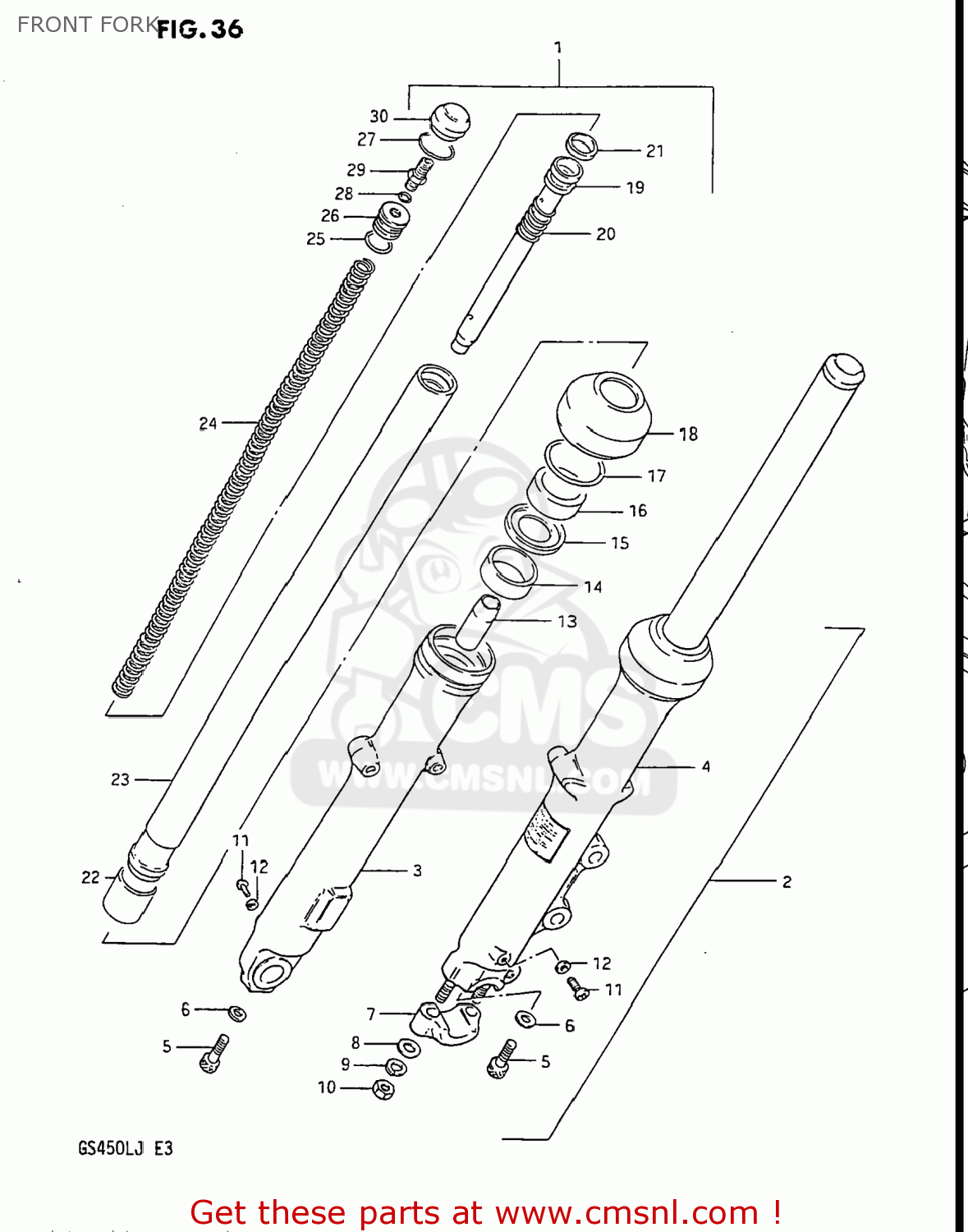 FRONT FORK GS450L 1985 (F) USA (E03)