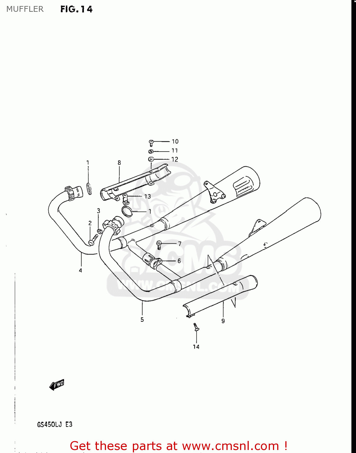 MUFFLER GS450L 1985 (F) USA (E03)
