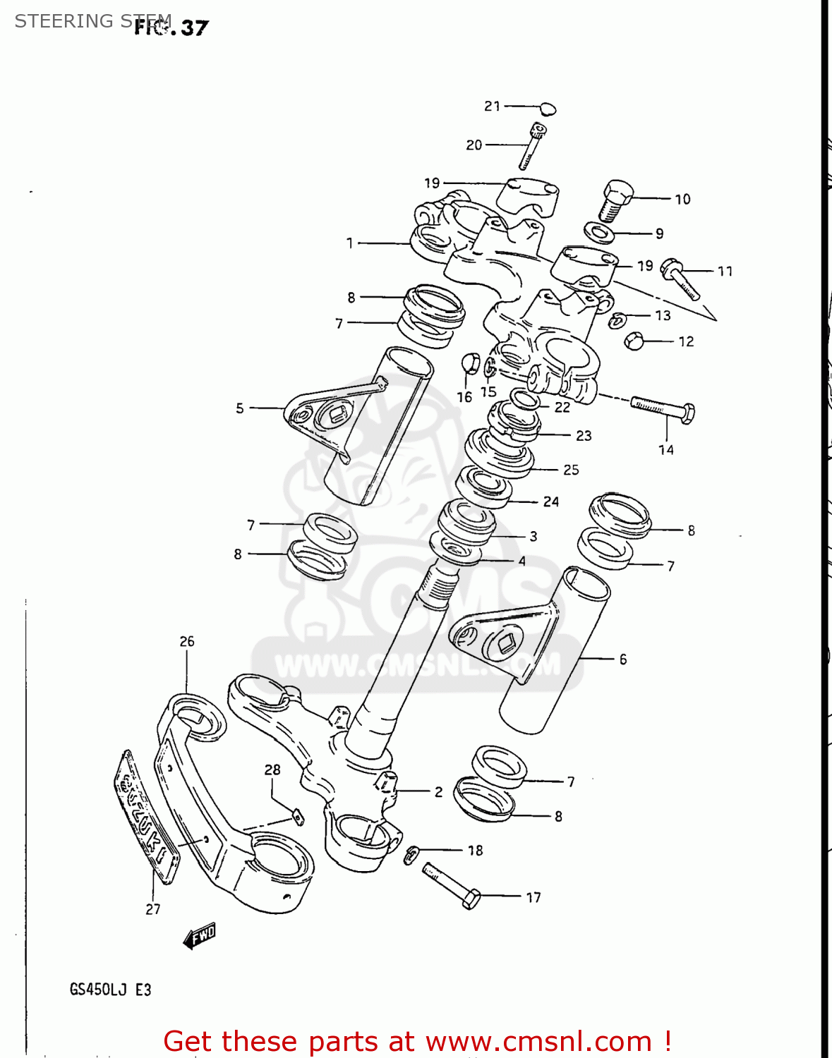 STEERING STEM GS450L 1985 (F) USA (E03)