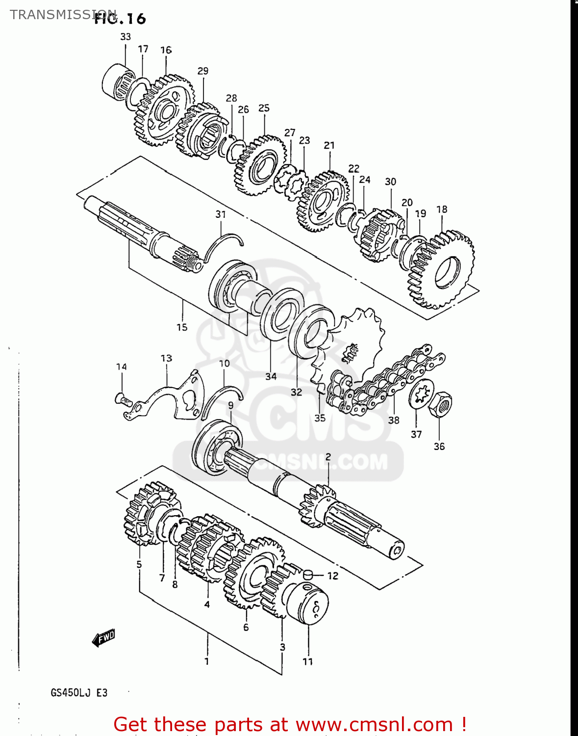 TRANSMISSION GS450L 1985 (F) USA (E03)