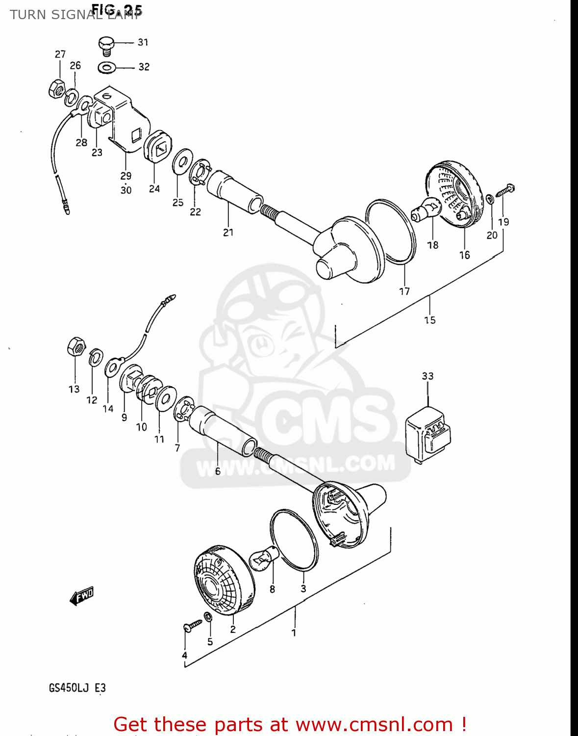 TURN SIGNAL LAMP GS450L 1985 (F) USA (E03)