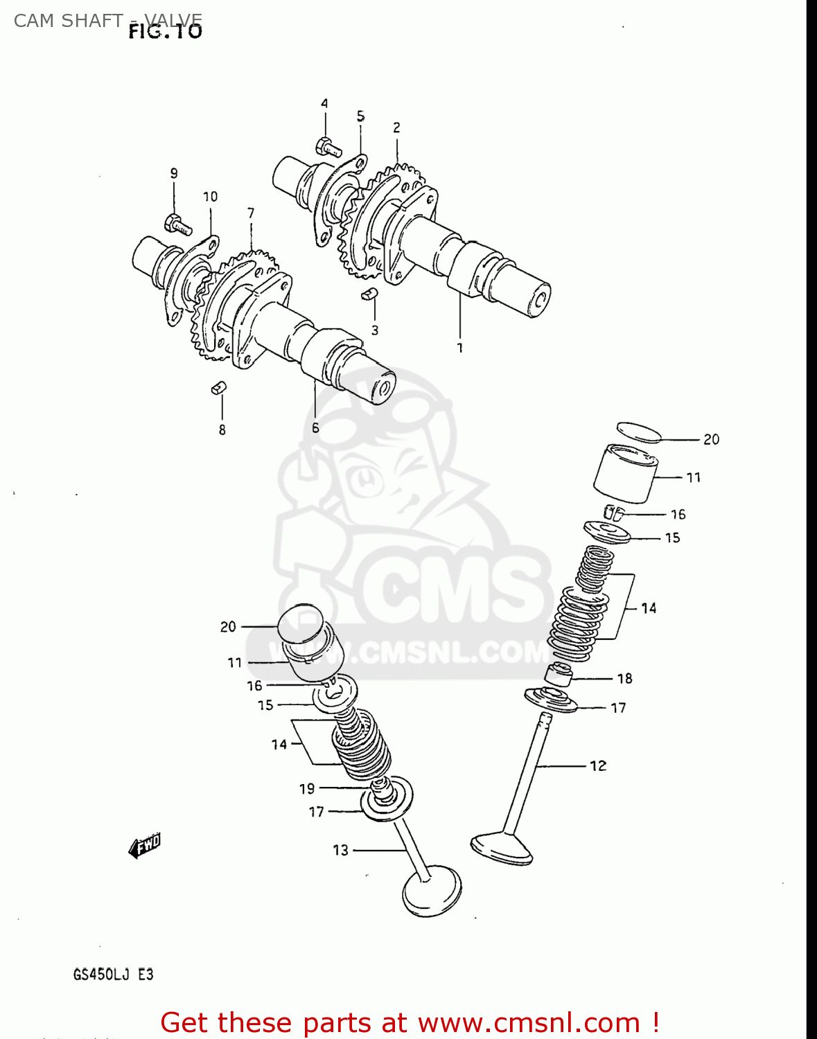CAM SHAFT - VALVE GS450L 1986 (G) USA (E03)