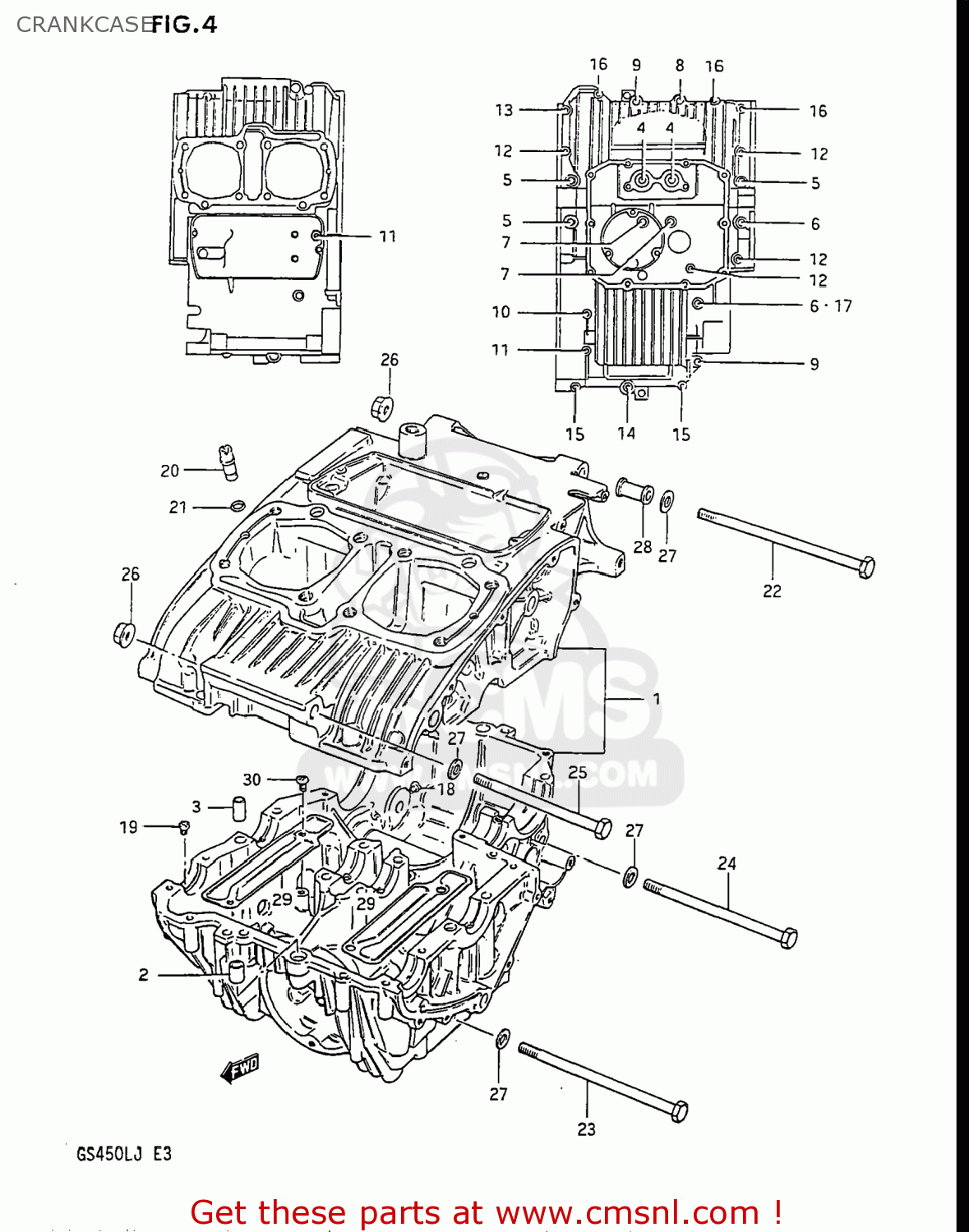 CRANKCASE GS450L 1986 (G) USA (E03)