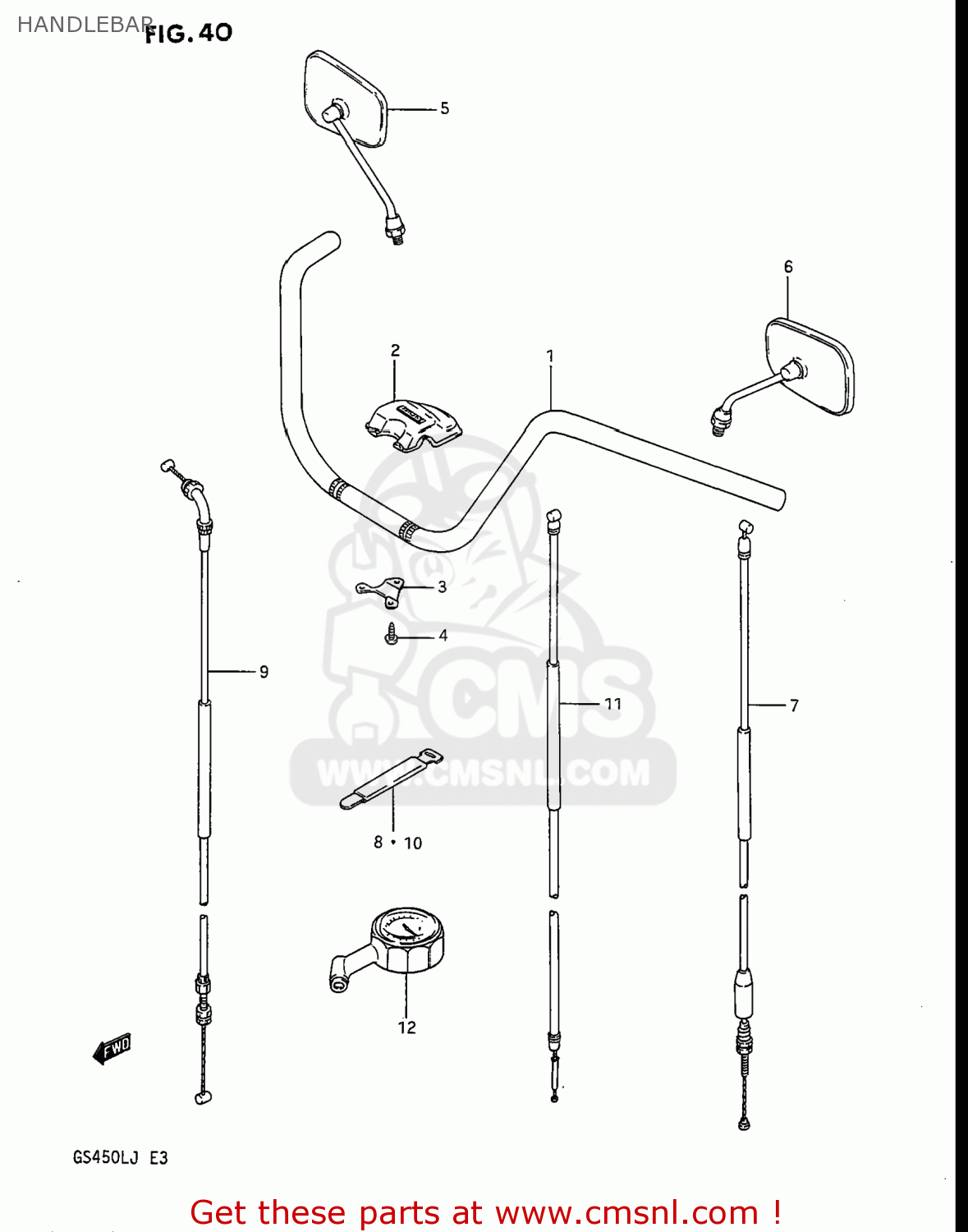 HANDLEBAR GS450L 1986 (G) USA (E03)
