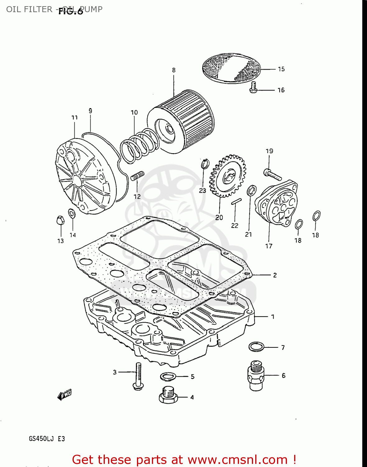 OIL FILTER - OIL PUMP GS450L 1986 (G) USA (E03)