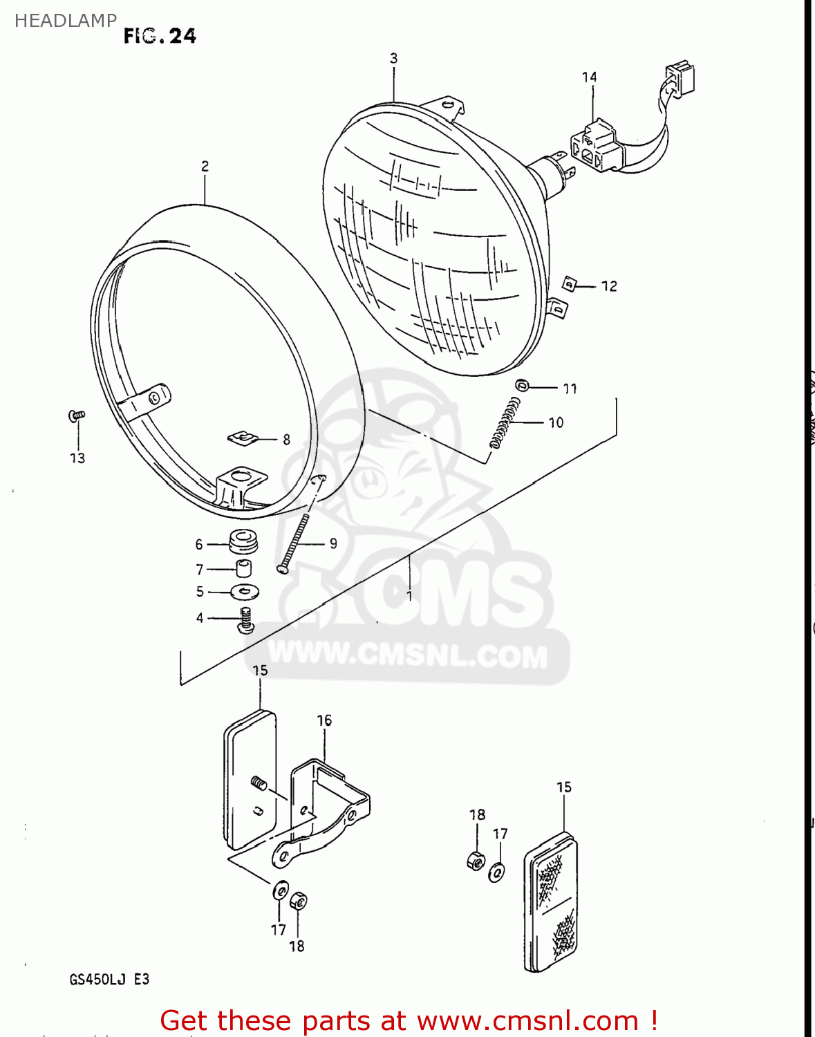 Retainer headlamp suzuki