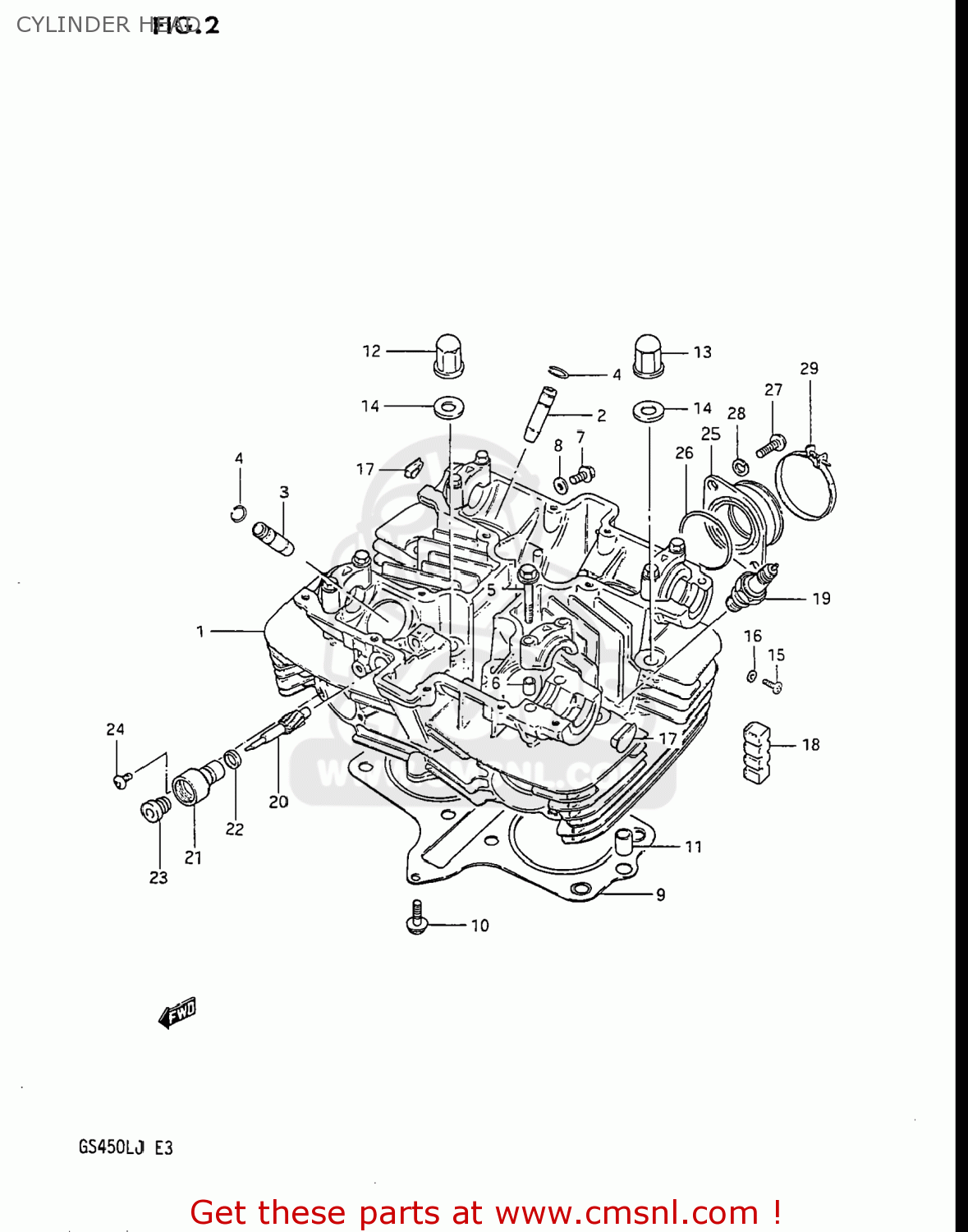 CYLINDER HEAD GS450L 1987 (H) USA (E03)