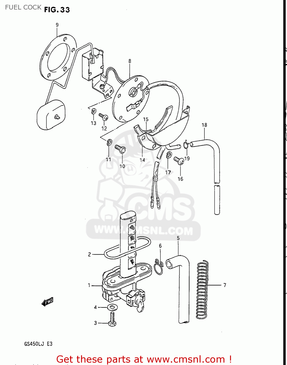 FUEL COCK GS450L 1987 (H) USA (E03)