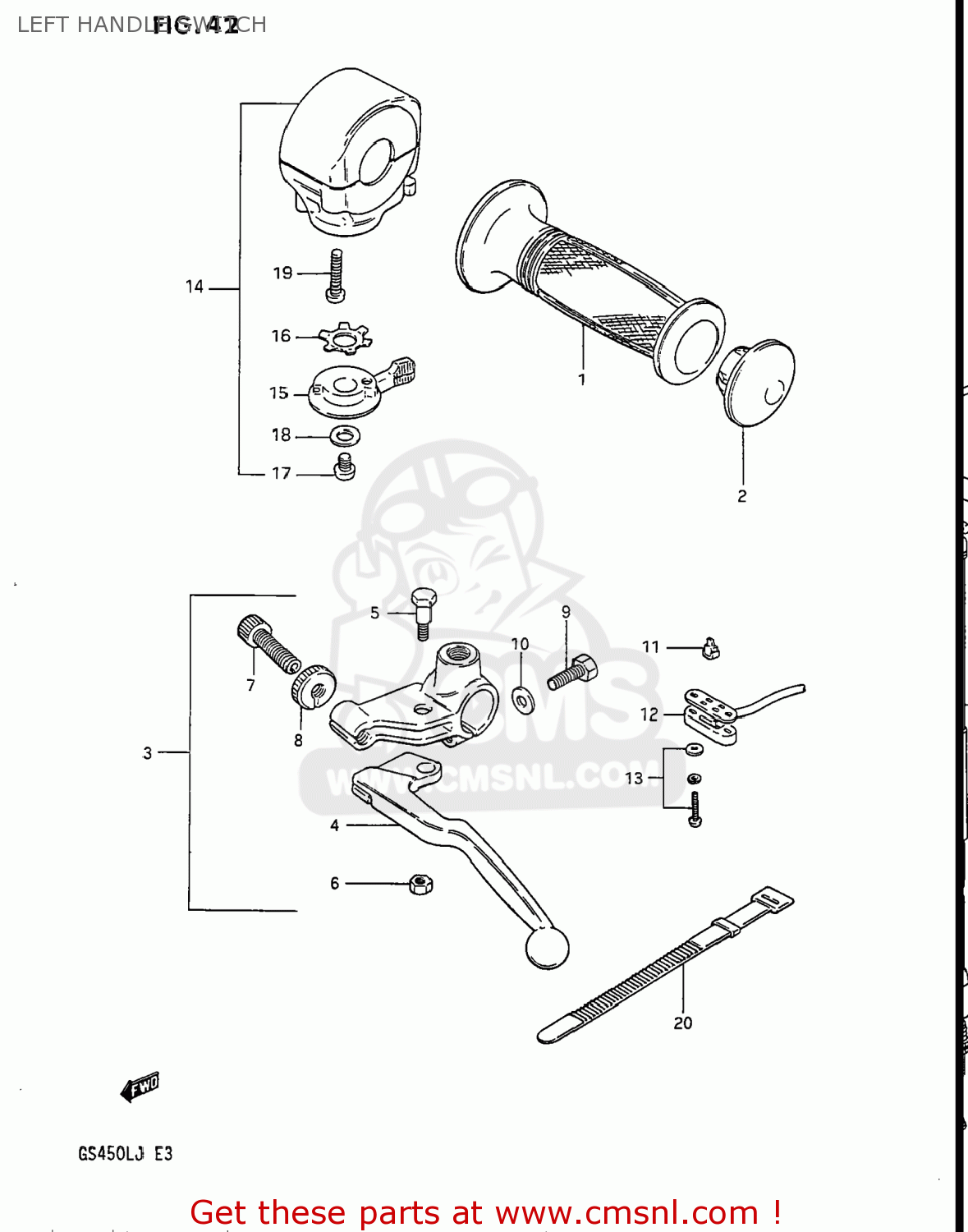 LEFT HANDLE SWITCH GS450L 1987 (H) USA (E03)