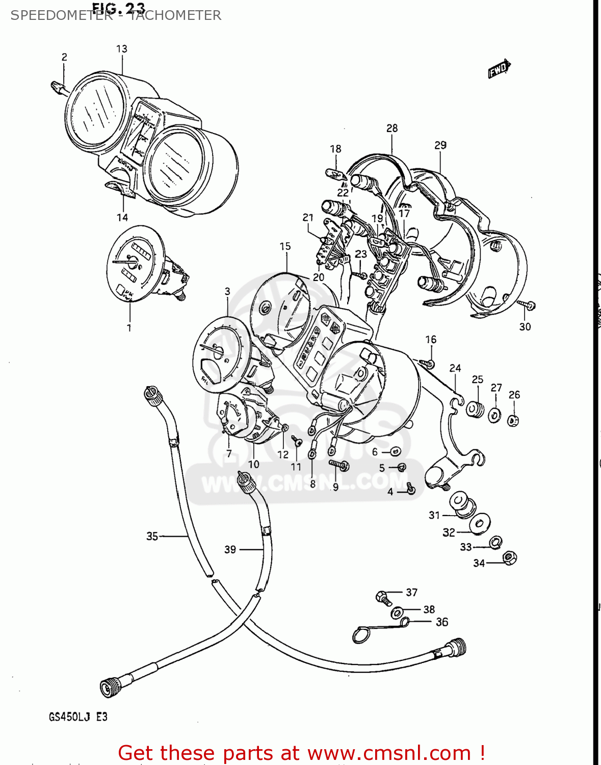 SPEEDOMETER - TACHOMETER GS450L 1987 (H) USA (E03)
