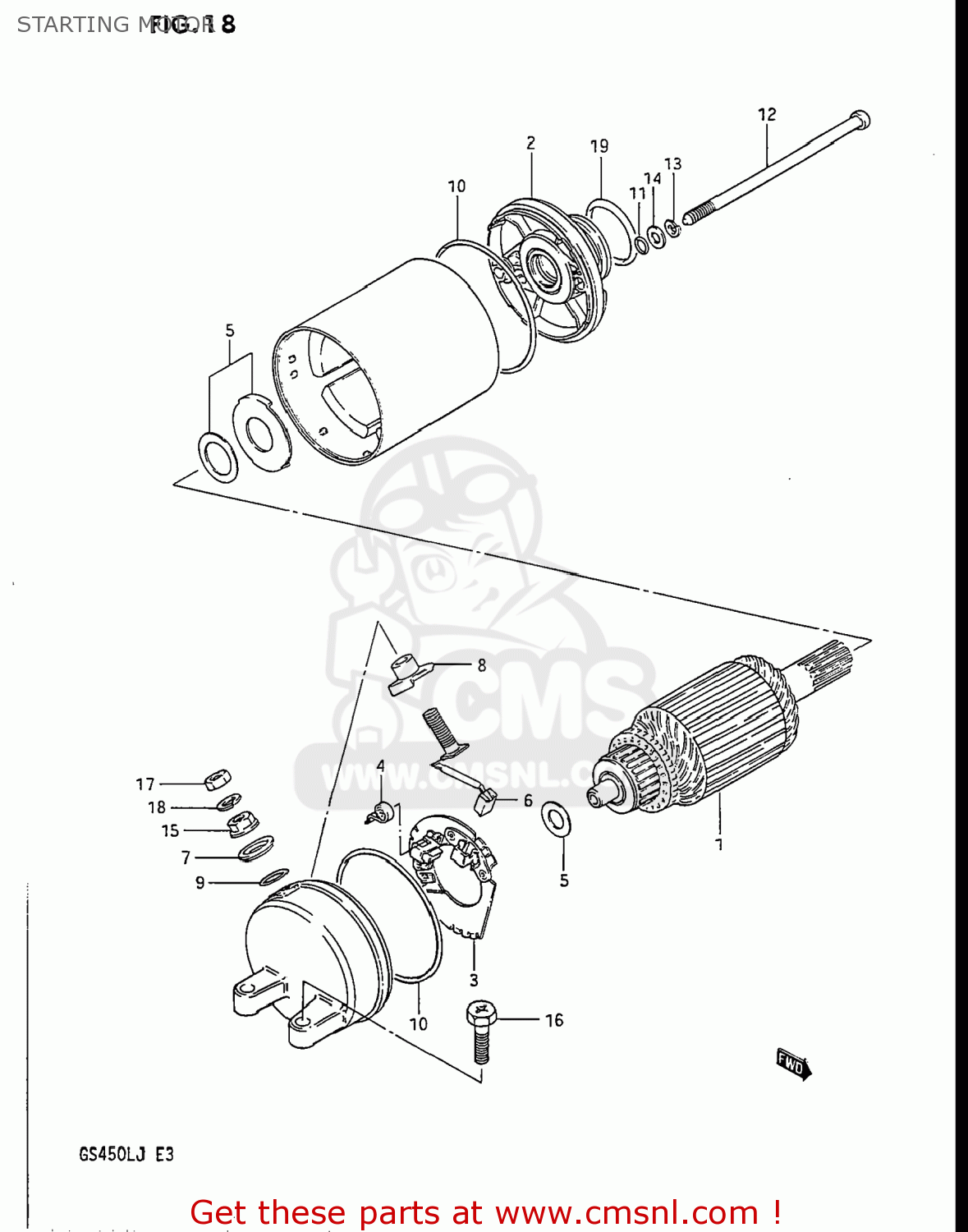 STARTING MOTOR GS450L 1987 (H) USA (E03)