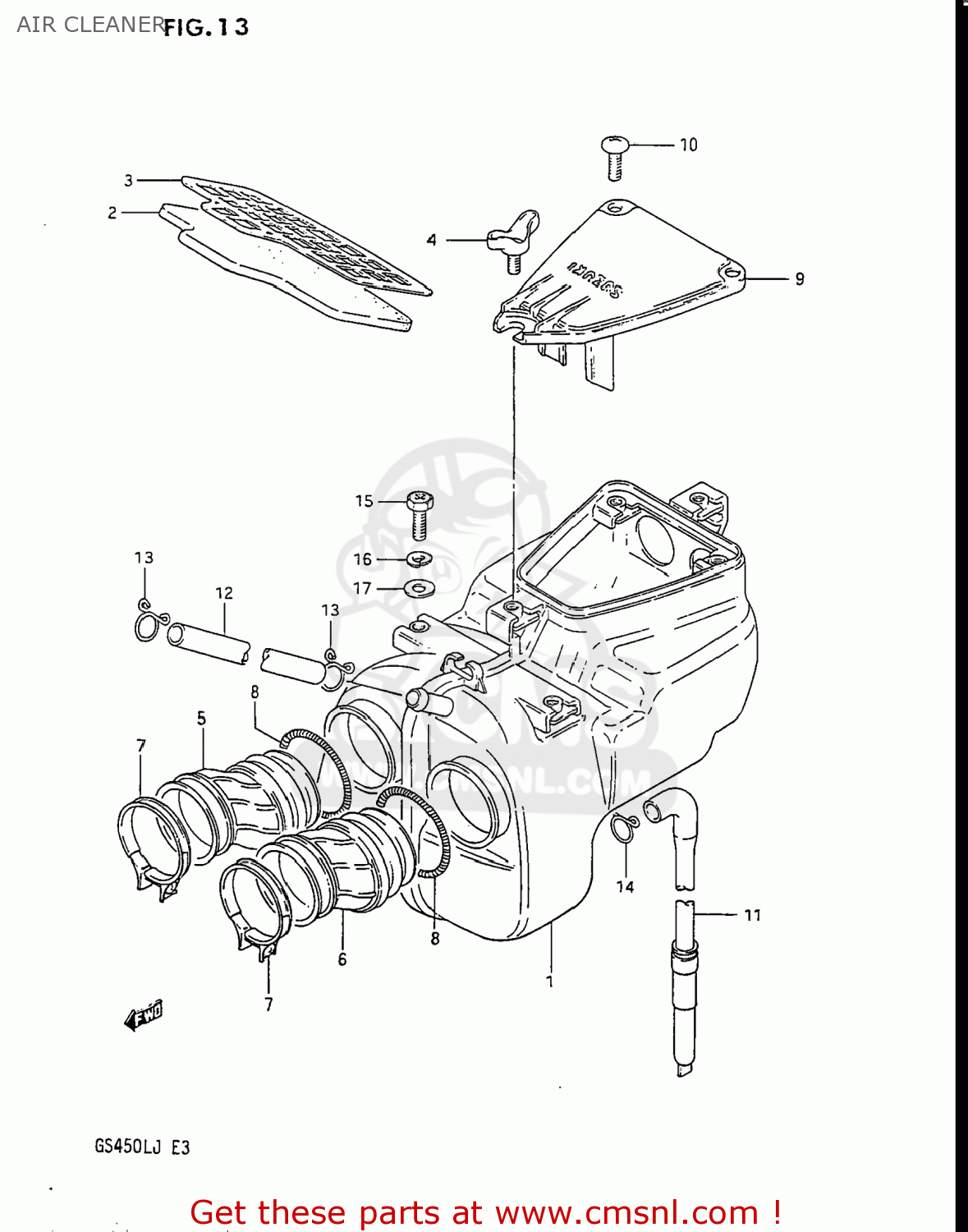 AIR CLEANER GS450L 1988 (J) USA (E03)