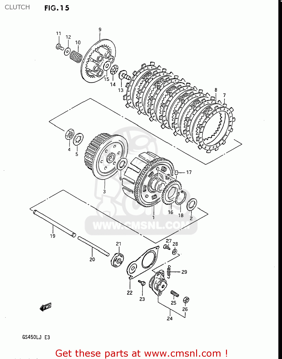 CLUTCH GS450L 1988 (J) USA (E03)