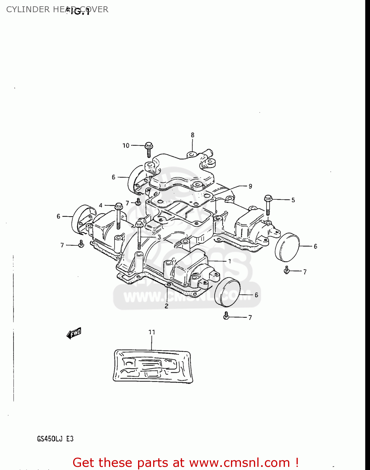 CYLINDER HEAD COVER GS450L 1988 (J) USA (E03)