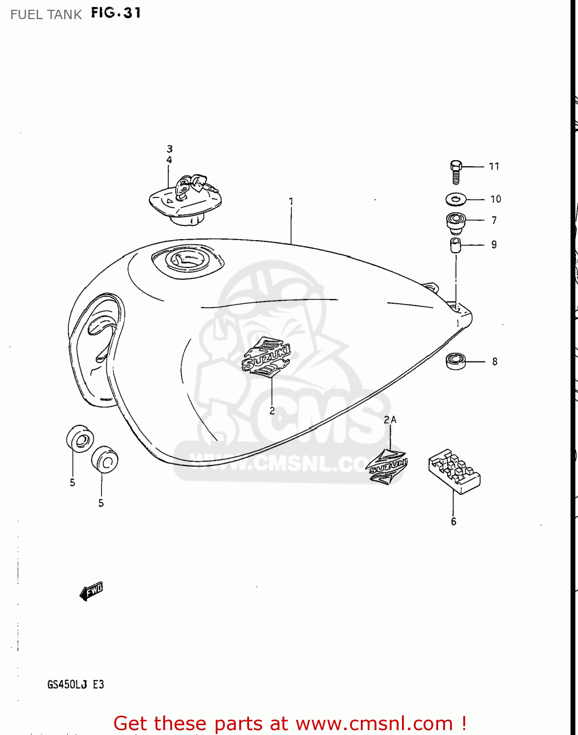 FUEL TANK GS450L 1988 (J) USA (E03)