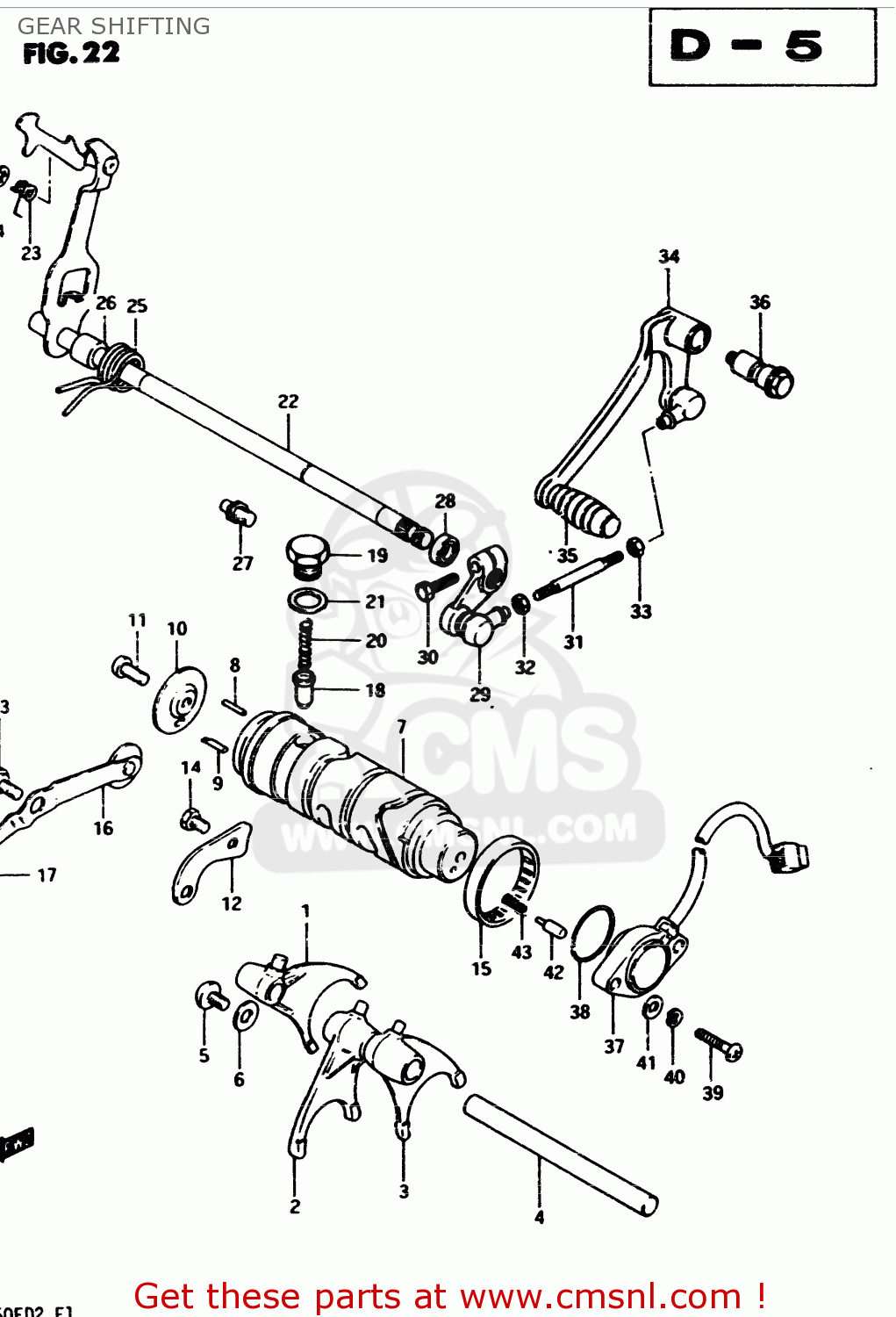 GEAR SHIFTING GS450S 1982 (D) GENERAL EXPORT (E01)
