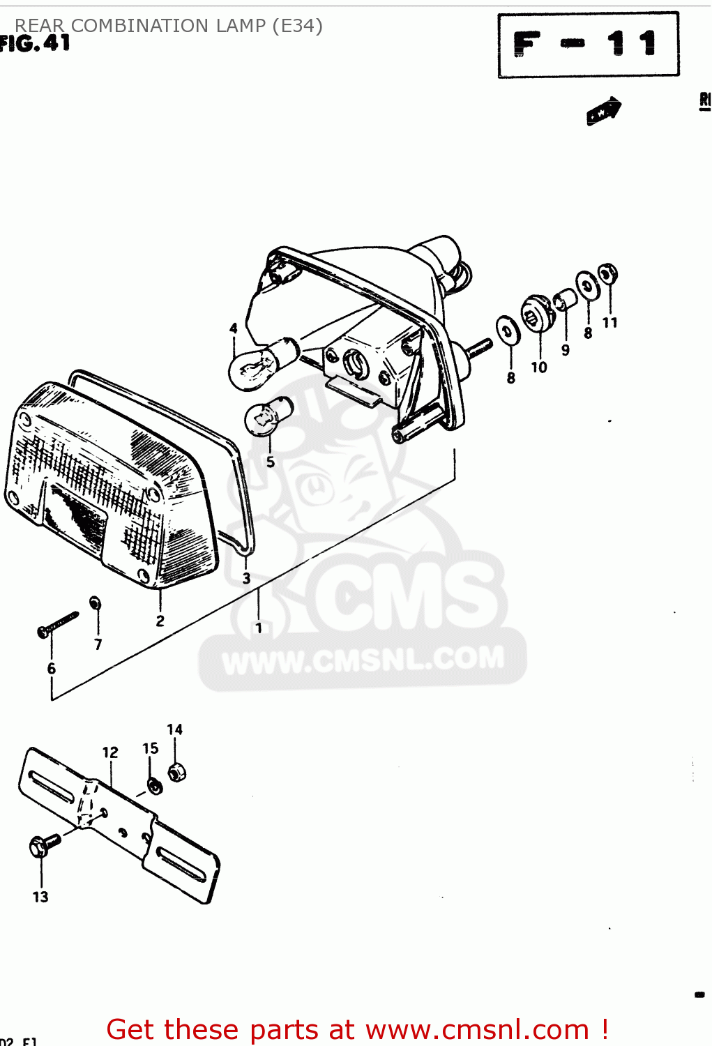 REAR COMBINATION LAMP (E34) GS450S 1982 (D) GENERAL EXPORT (E01)