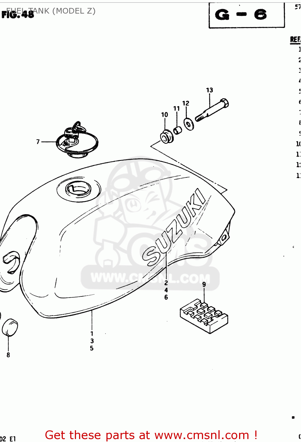 FUEL TANK (MODEL Z) GS450S 1982 (D) GENERAL EXPORT (E01)