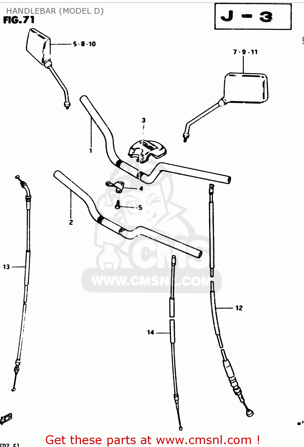 HANDLEBAR (MODEL D) GS450S 1982 (D) GENERAL EXPORT (E01)