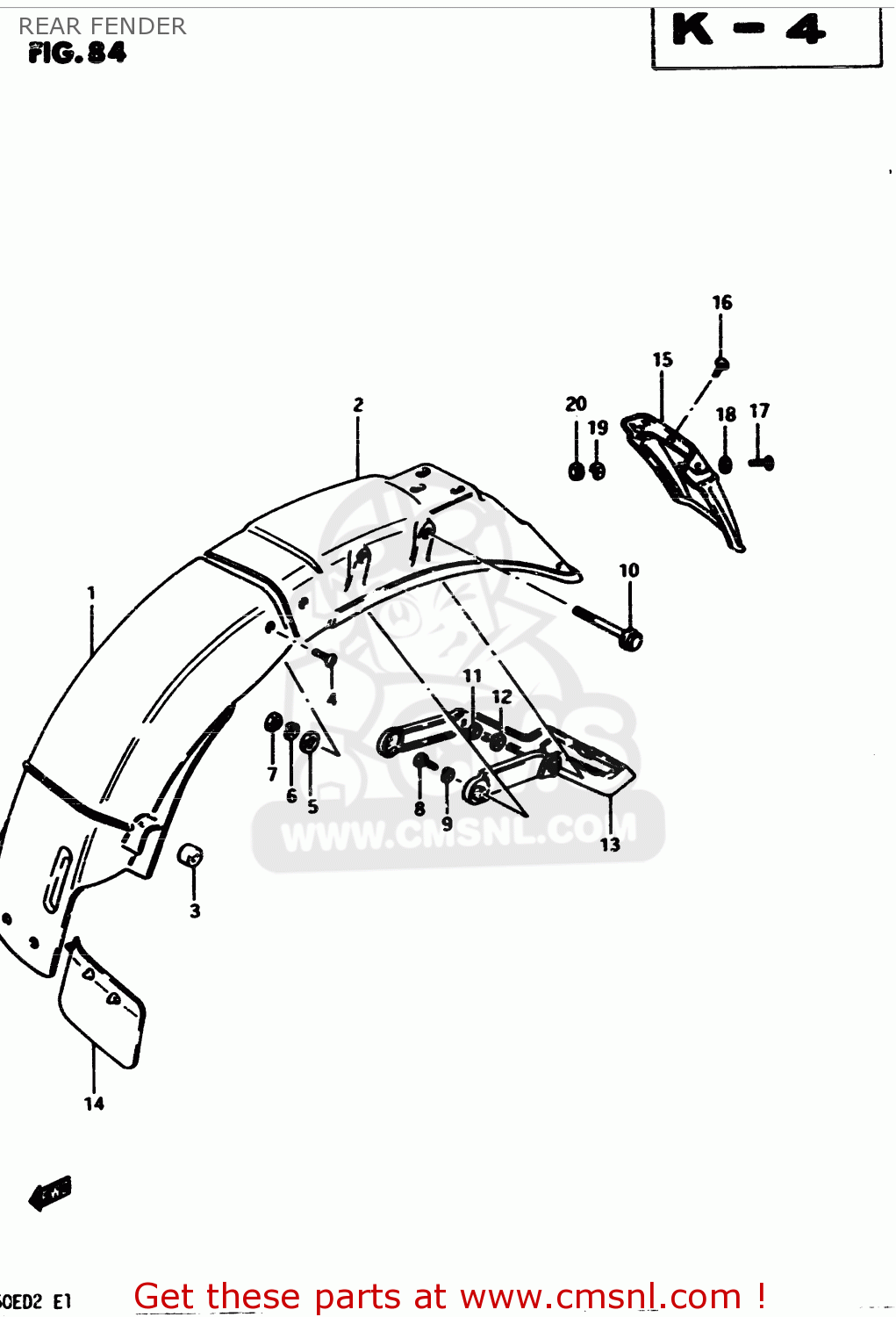REAR FENDER GS450S 1982 (D) GENERAL EXPORT (E01)