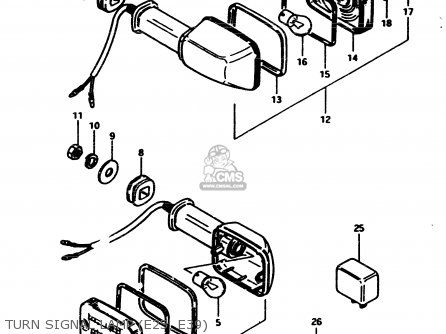 TURN SIGNAL LAMP (E25, E39) - GS450S 1982 (D) GENERAL EXPORT (E01)