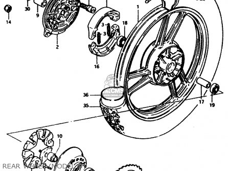 REAR WHEEL (MODEL D) - GS450S 1982 (D) GENERAL EXPORT (E01)