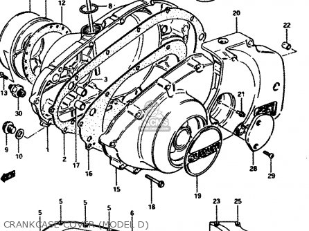 CRANKCASE COVER (MODEL D) - GS450S 1982 (D) GENERAL EXPORT (E01)