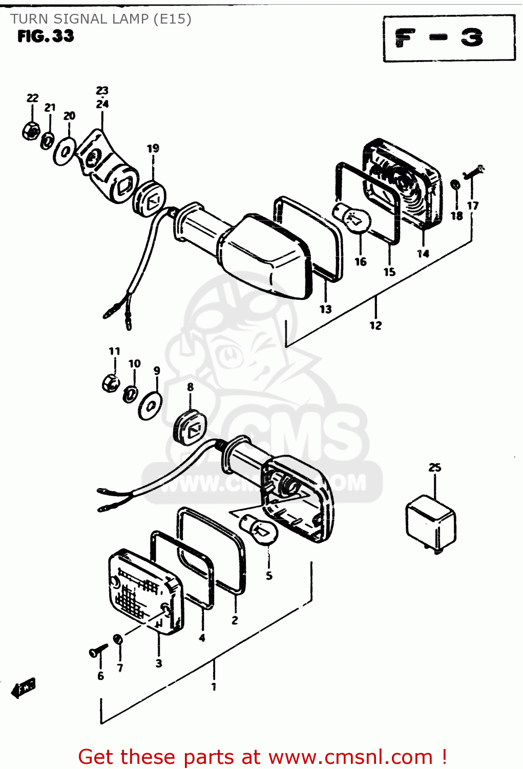 TURN SIGNAL LAMP (E15) GS450S 1982 (Z) GENERAL EXPORT (E01)