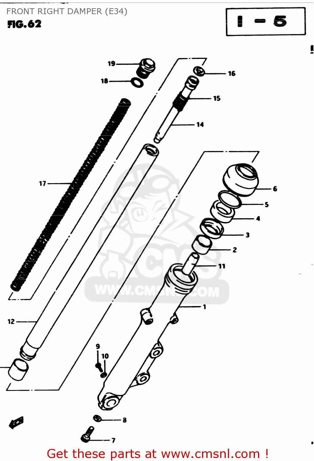 FRONT RIGHT DAMPER (E34) GS450S 1982 (Z) GENERAL EXPORT (E01)