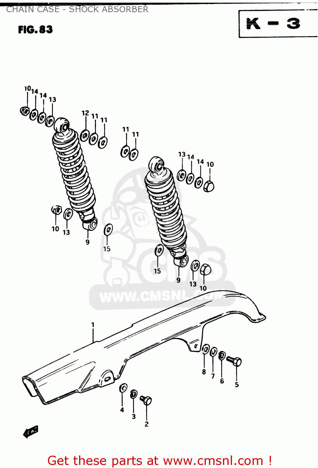 CHAIN CASE - SHOCK ABSORBER GS450S 1982 (Z) GENERAL EXPORT (E01)