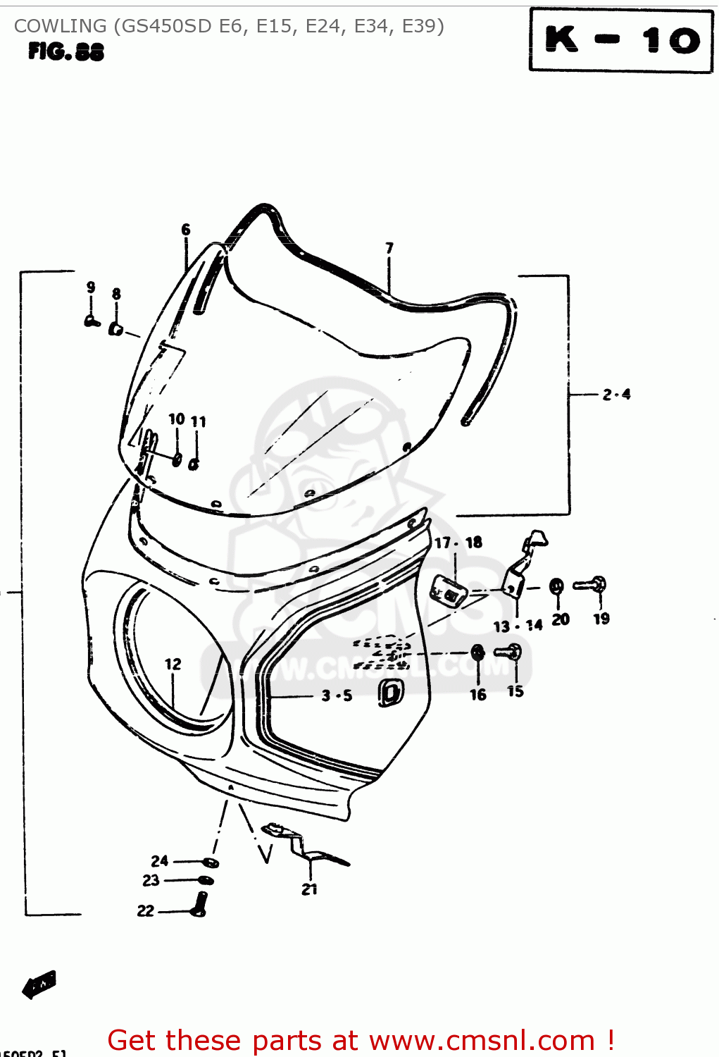 COWLING (GS450SD E6, E15, E24, E34, E39) GS450S 1982 (Z) GENERAL EXPORT (E01)