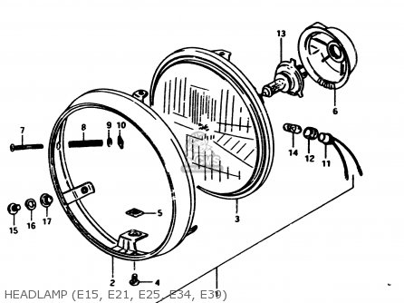 HEADLAMP (E15, E21, E25, E34, E39) - GS450S 1982 (Z) GENERAL EXPORT (E01)