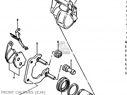 FRONT CALIPERS (E34) - GS450S 1982 (Z) GENERAL EXPORT (E01)