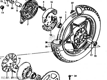 REAR WHEEL (MODEL Z) - GS450S 1982 (Z) GENERAL EXPORT (E01)