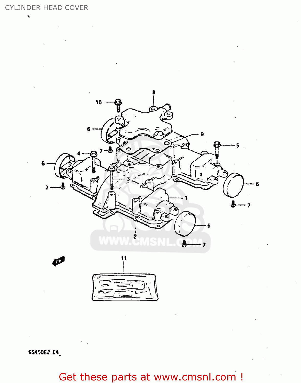 CYLINDER HEAD COVER GS450S 1985 (F) FINLAND ITALY AUSTRIA (E15 E34 E39)