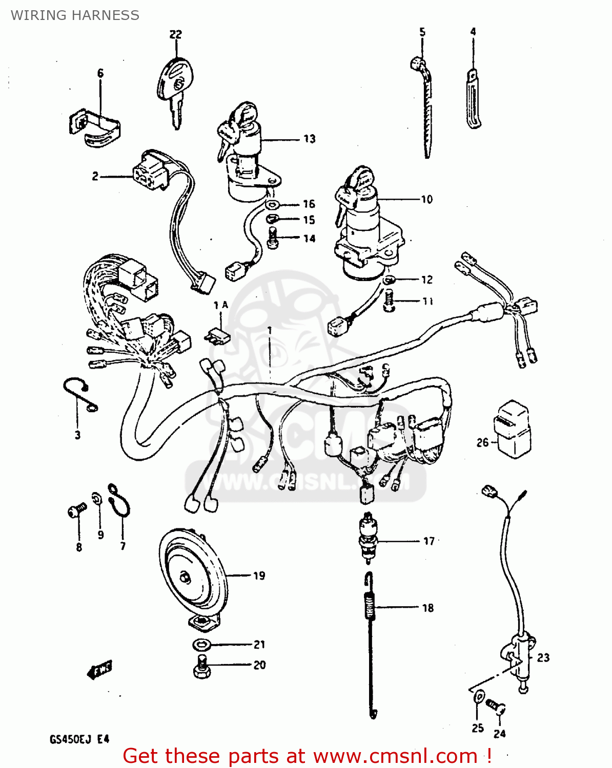 WIRING HARNESS GS450S 1985 (F) FINLAND ITALY AUSTRIA (E15 E34 E39)