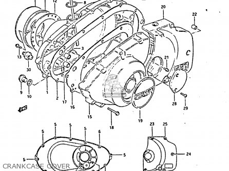 CRANKCASE COVER - GS450S 1985 (F) FINLAND ITALY AUSTRIA (E15 E34 E39)
