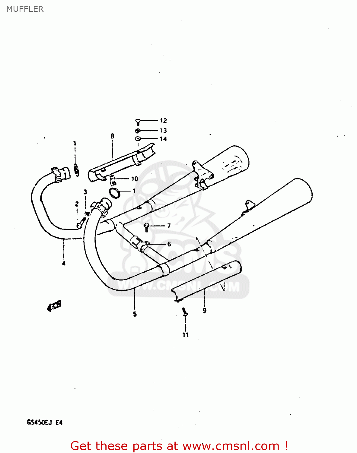 MUFFLER GS450S 1986 (G) FINLAND AUSTRIA (E15 E39)