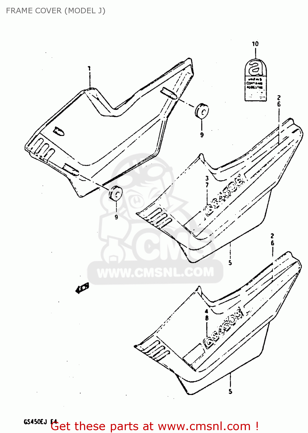 FRAME COVER (MODEL J) GS450S 1986 (G) FINLAND AUSTRIA (E15 E39)